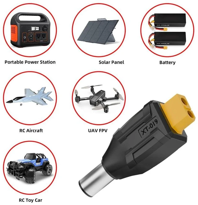 Alt view image 13 of 14 - xiwai XT60 Power Connector Female SC100 Protocol to DC 7.4x5.0mm Male Plug Fast Charging Adapter for RC Lipo Battery Quadcopter Multicopter Aeromodelling