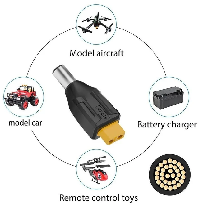 Alt view image 14 of 14 - xiwai XT60 Power Connector Female SC100 Protocol to DC 7.4x5.0mm Male Plug Fast Charging Adapter for RC Lipo Battery Quadcopter Multicopter Aeromodelling