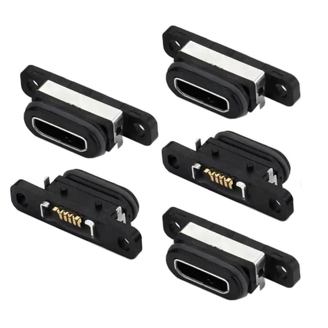 Alt view image 8 of 14 - xiwai 5pcs DIY OEM 480Mbps USB2.0 Micro-B Female Receptacle Socket PCB Board Connector with Mounting Waterproof SMT Type