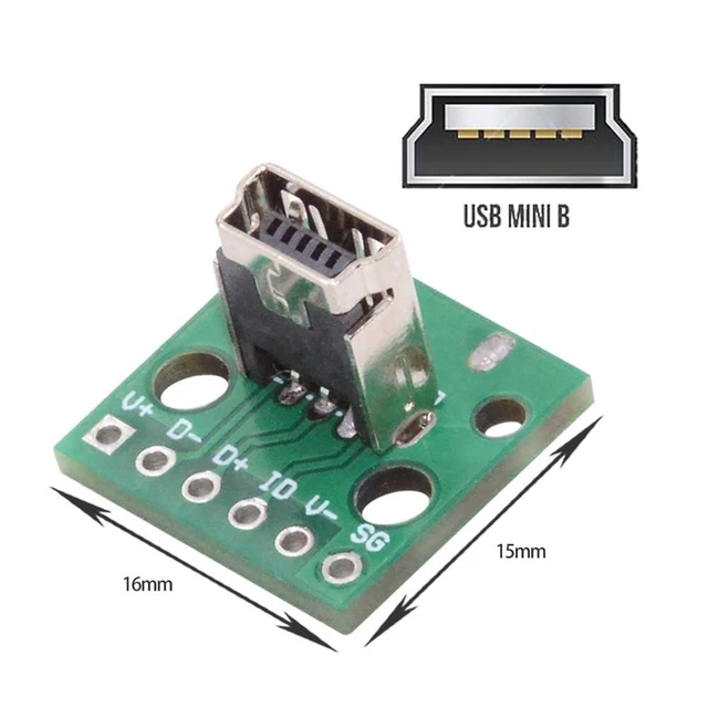 Alt view image 9 of 14 - 5pcs/Set DIY OEM USB2.0 Mini-B Female Receptacle Socket Connector Vertical with PCB Mounting Assembly Solder Type 480Mbps