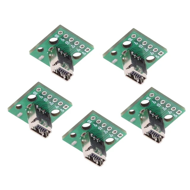 Alt view image 8 of 14 - 5pcs/Set DIY OEM USB2.0 Mini-B Female Receptacle Socket Connector Vertical with PCB Mounting Assembly Solder Type 480Mbps