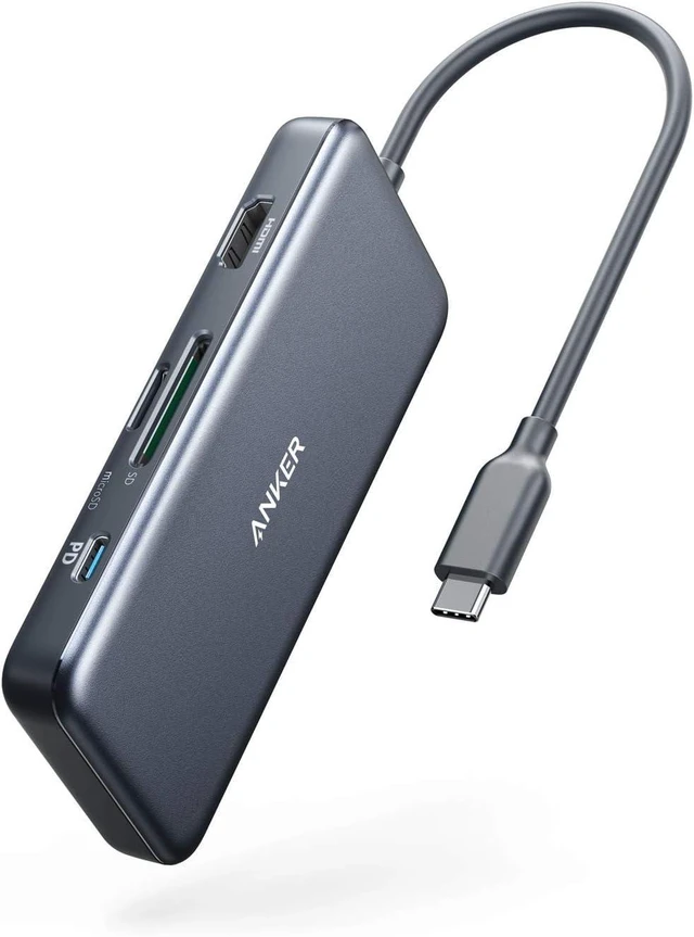 Alt view image 8 of 14 - USB C Hub (7-in-1) with 4K HDMI 85W Power Delivery USB-C and 2 USB-A 5Gbps Data Ports microSD and SD Card Reader for MacBook Air MacBook Pro XPS and More