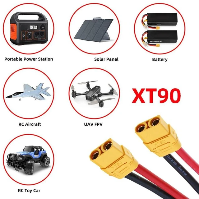 Alt view image 12 of 14 - Female to Female 10AWG Extension Cable Connector for RC Battery Portable Power Station Solar Panel