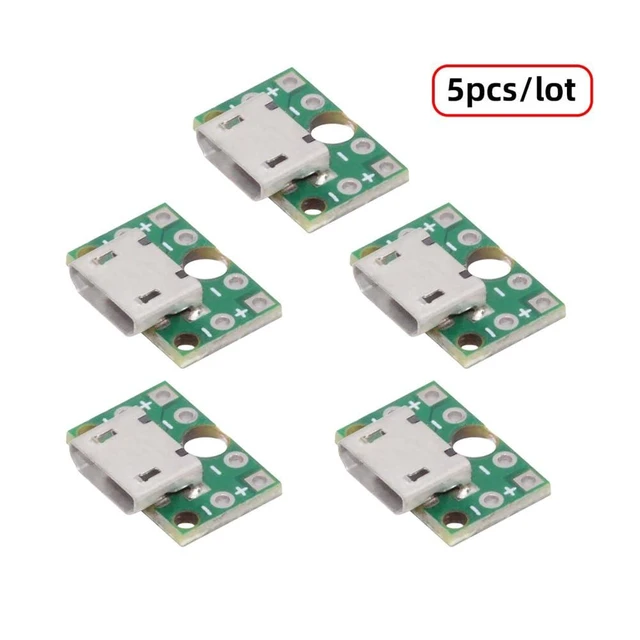 Alt view image 9 of 14 - 5pcs/Set DIY OEM USB2.0 Micro-B Female Receptacle Socket Connector with PCB Mounting Assembly Solder Type 480Mbps