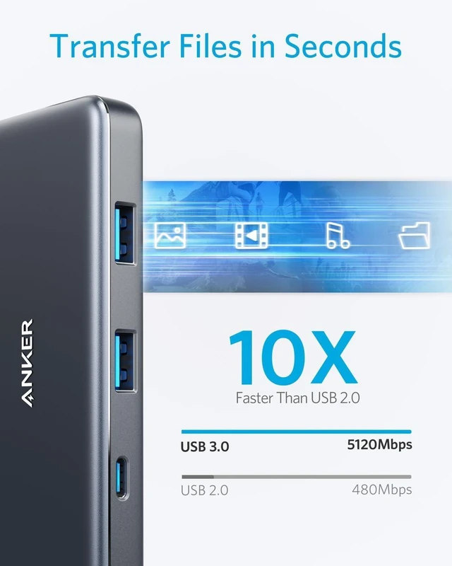 Alt view image 12 of 14 - USB C Hub (7-in-1) with 4K HDMI 85W Power Delivery USB-C and 2 USB-A 5Gbps Data Ports microSD and SD Card Reader for MacBook Air MacBook Pro XPS and More