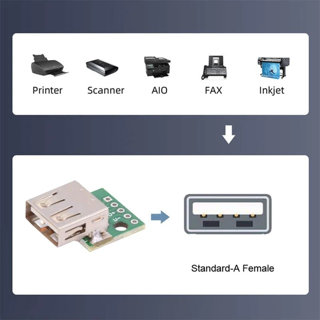 Alt view image 13 of 14 - 5pcs/Set DIY OEM USB2.0 Type-A Female Receptacle Socket Connector with PCB Mounting Assembly Solder Type 480Mbps