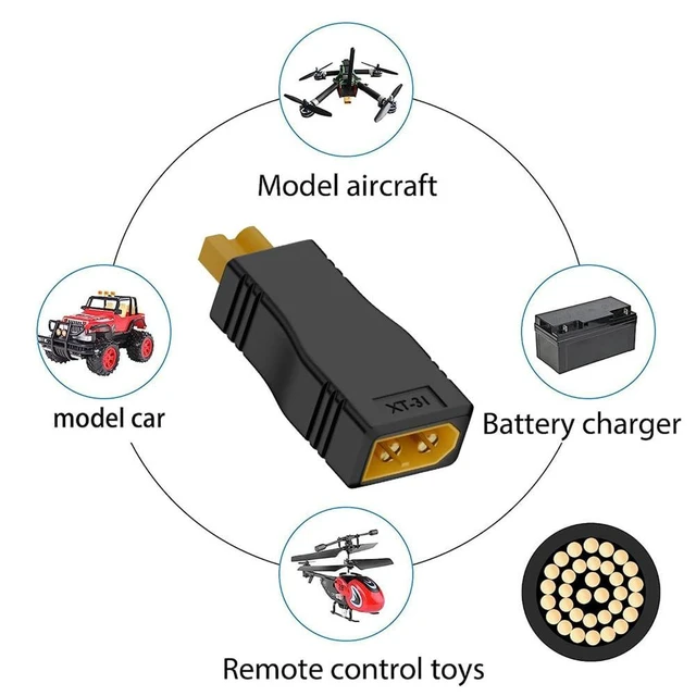Alt view image 14 of 14 - xiwai XT60 Connector Female to XT30 Plug Female SC100 Protocol Power Adapter for RC Lipo Battery Quadcopter Multicopter Aeromodelling