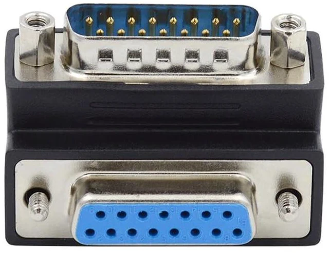 Alt view image 8 of 14 - xiwai DB15 Serial Adapters D-SUB 15-pin RS232 D-subminiature Adapter Male to Female with Screw Nuts DB Connector Down 90 Degree Angled