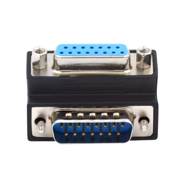 Alt view image 12 of 14 - xiwai Up 90 Degree Angled DSUB D-subminiature 15pin Male to Female Extension Adapter DB Connector