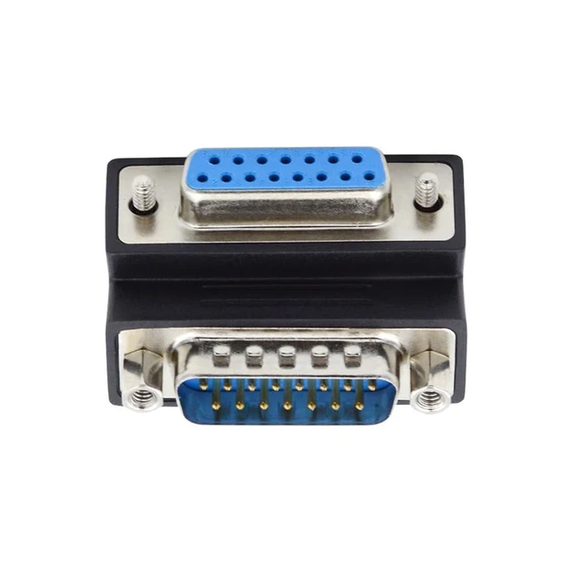 Alt view image 14 of 14 - xiwai DB15 Serial Adapters D-SUB 15-pin RS232 D-subminiature Adapter Male to Female with Screw Nuts DB Connector Up 90 Degree Angled