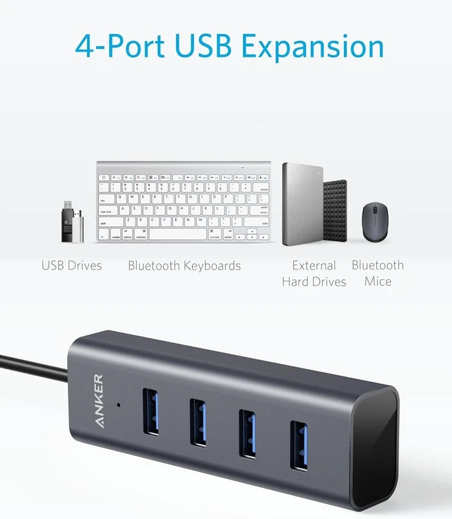 Alt view image 10 of 14 - USB C Hub 4 USB 3.0 Ports Aluminum USB-C toUSBAdapter Compatible with MacBook Pro 2018/2017 ChromeBook XPS Galaxy S9/S8 and More Devices