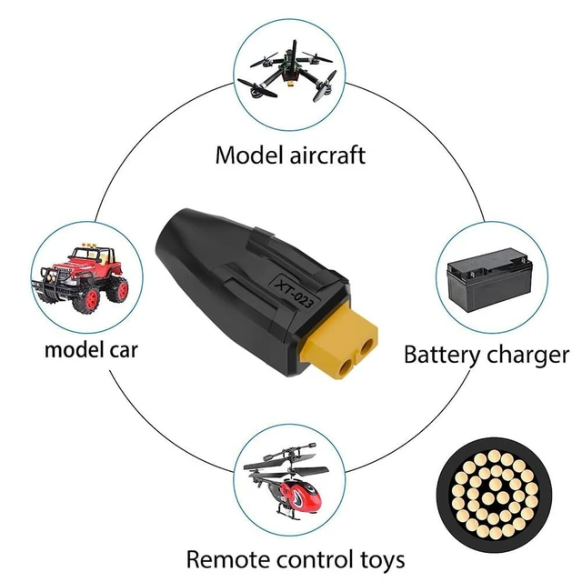 Alt view image 14 of 14 - xiwai XT60 Power Connector Female SC100 Protocol to DC 5.5x2.5mm Female Plug Fast Charging Adapter for RC Lipo Battery Quadcopter Multicopter Aeromodelling