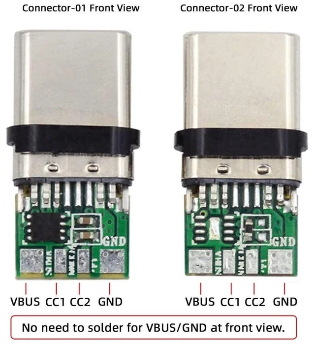 Alt view image 13 of 14 - xiwai 2sets/lot USB Type C Male to USB-C Male 100W DIY OEM 24pin Connector Plug PD USB2.0 Data with Housing Cover for Replacement