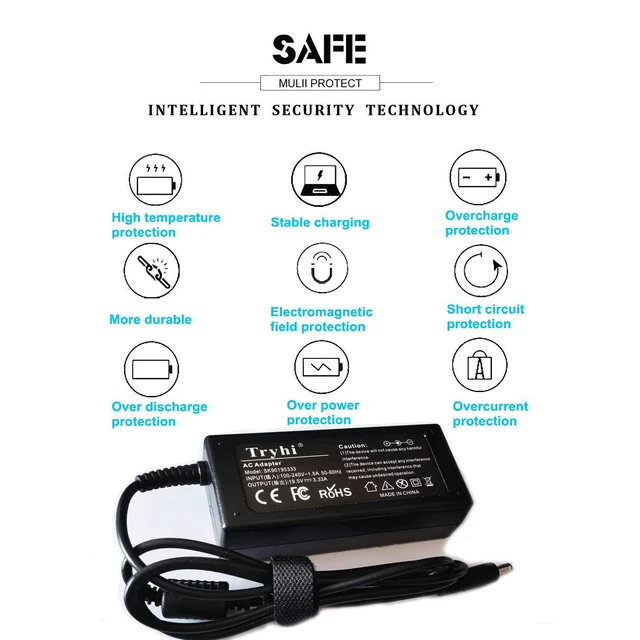 Alt view image 2 of 7 - Laptop Charger AC Adapter Power Supply Cord for HP Pavilion 15-eg0025od 15-eg0050wm 15-eg0065st 15-eg0070wm 15-eg0517la 15-eg2373cl 15-EG3045CL 15-EG3053CL 15-eg3278nr 741727-001 TPN-LA15 New