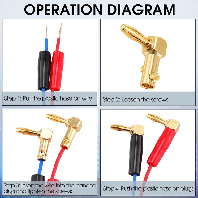 Alt view image 12 of 14 - 36 Pcs Right Angle Banana Plugs 4mm Banana Speaker Plugs Gold Plated Copper 90 Degree Connector Audio Video Connectors Adapters for Speaker Wire Red and Black