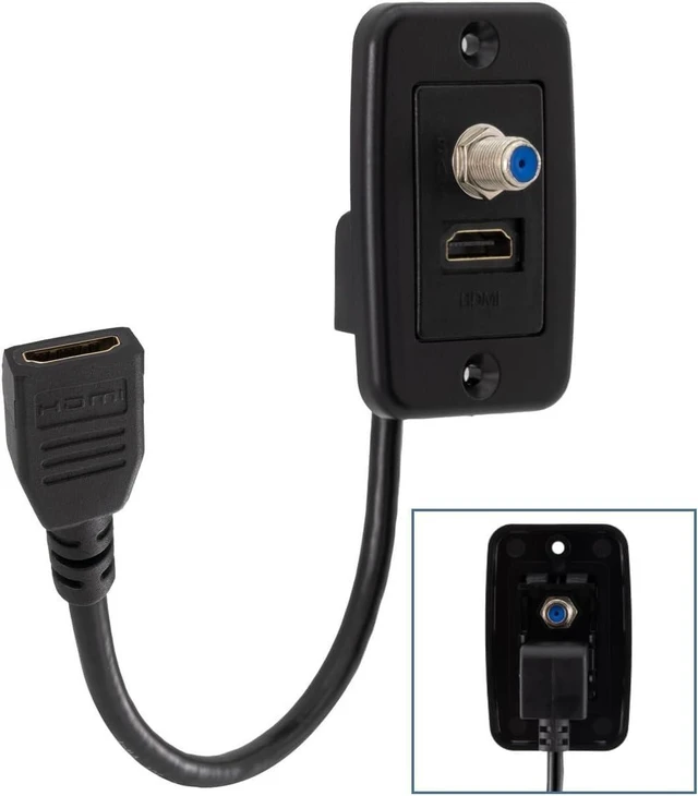 Alt view image 8 of 14 - RV Cable TV Hookup Extender Coaxial Cable Connector and HDMI Wall Plate Pass Through | Does Not Convert Coax to HDMI