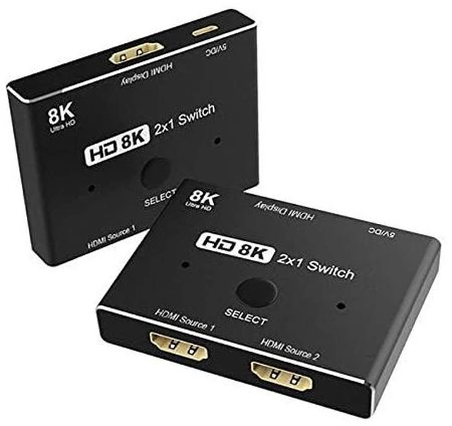 Alt view image 8 of 14 - 8K@60hz HDMI-Compatible 2.1 Switch 2-IN-1-OUT Hub Support HDCP SST Extended 4K@60hz