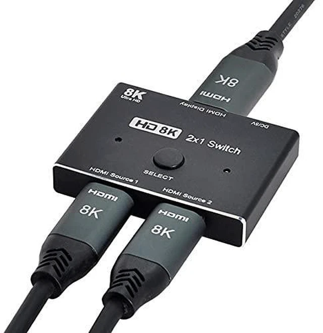 Alt view image 10 of 14 - 8K@60hz HDMI-Compatible 2.1 Switch 2-IN-1-OUT Hub Support HDCP SST Extended 4K@60hz