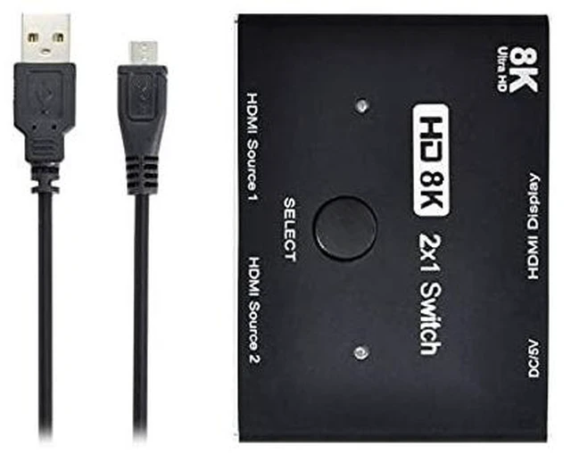 Alt view image 11 of 14 - 8K@60hz HDMI-Compatible 2.1 Switch 2-IN-1-OUT Hub Support HDCP SST Extended 4K@60hz