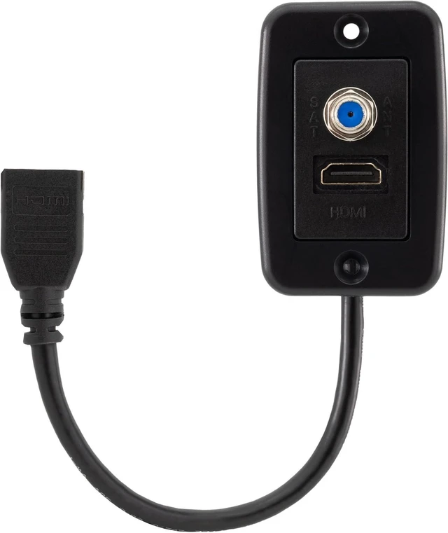 Alt view image 13 of 14 - RV Cable TV Hookup Extender Coaxial Cable Connector and HDMI Wall Plate Pass Through | Does Not Convert Coax to HDMI