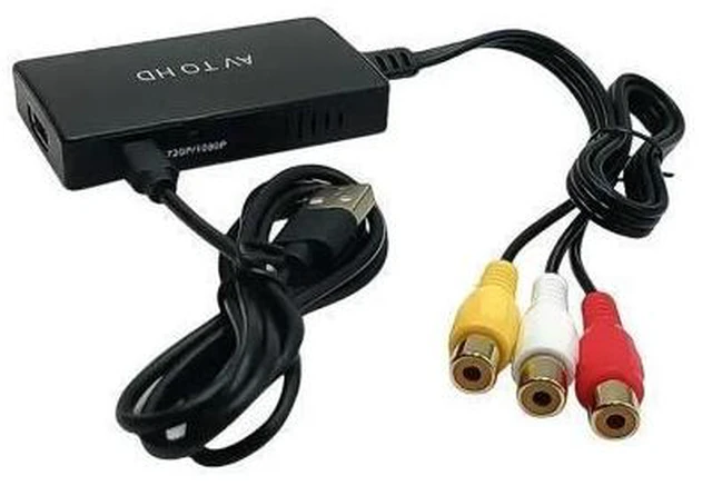 Alt view image 12 of 12 - 1080p RCA to HDM1 Converter Cable, 3RCA Composite AV to HDM1 Adapter with Gold-Plated Connector for Home Theater
