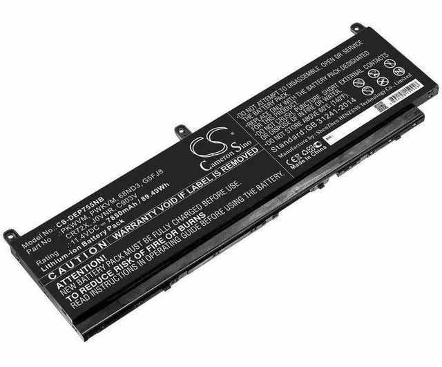 Main image of Dell CR72X 6-cell Li-ion Laptop Battery - 95 Watt hour - 11.4 Voltage