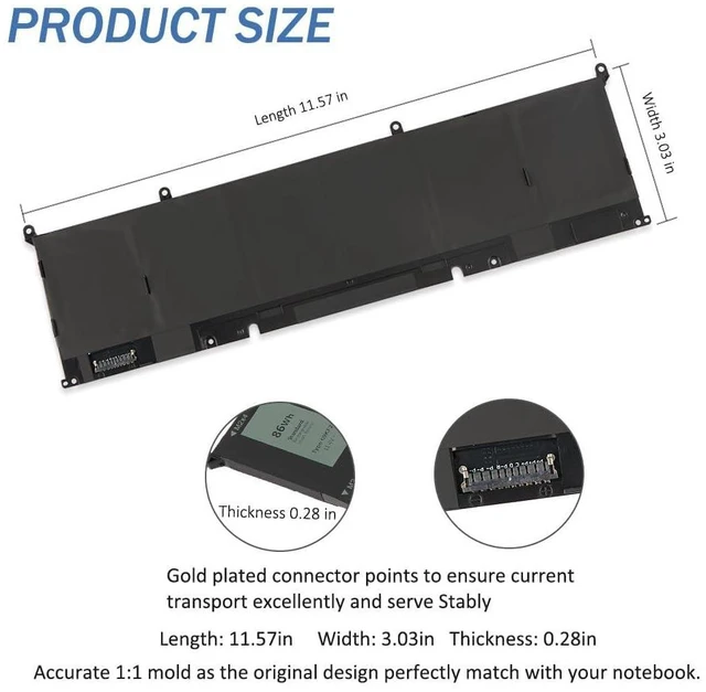 Alt view image 8 of 10 - LUSONBAY 7FMXV Laptop Battery for Dell Latitude 13 5320 7320 14 7420 15 7520 P134G001 P135G001 P138G001 FMXV 0TN2GY TN2GY 4M1JN 1PP63 HDGJ8 MHR4G (69KF2)