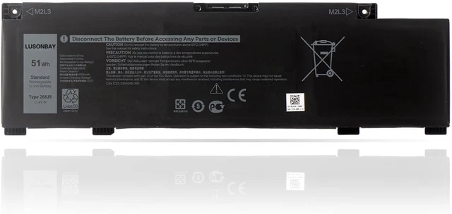 Alt view image 7 of 12 - 266J9 Laptop Battery Replacement for Dell G3 15 3500 3590 3790 G5 15 5500 SE 5505 P89F Inspiron 5490 INS 15PR-1545W 1548BR 1645W 1742BR 1742W Series New Battery 11.4V/51Wh