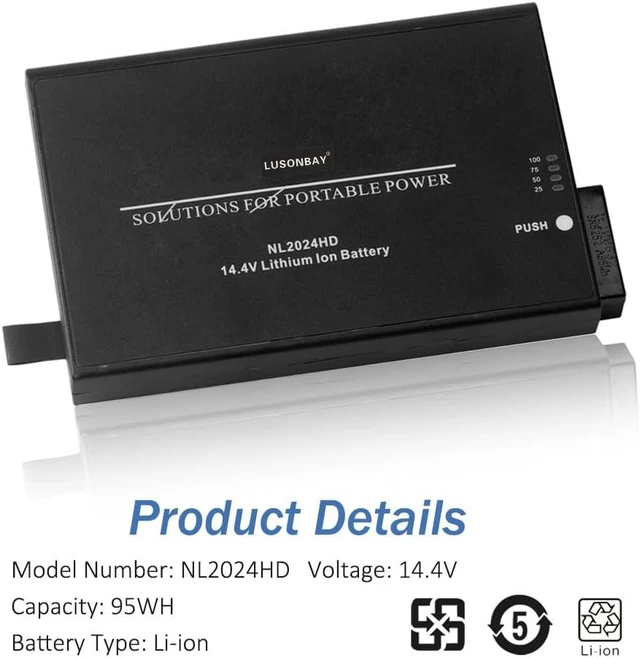 Alt view image 7 of 10 - NL2024HD 14.4V 6600mAh Lithium lon Battery for Inspired Energy NL2024 NL202X NL2024ED22 95WH