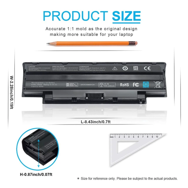 Alt view image 7 of 10 - New 11.1V 48Wh J1KND Battery Compatible with Dell Inspiron 15R N5010 N5110 N5030 N5040 N5050 14R N4010 N4110 N4050 13R N3010 N3110 17R N7010 N7110 M5110 M4110 M501 M503 TKV2V 4T7JN W7H3N 04YRJH 06P6PN