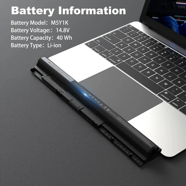Alt view image 7 of 10 - 40Wh M5Y1K Laptop Battery Compatible with Dell Inspiron 14 15 17 5000 3000 Series 5758 5759 5755 3451 3558 5558 5559 3551 3567 5458 5756 5555 GXVJ3 VN3N0 HD4J0 WKRJ2 991XP P47F P51F P63F 14.8V