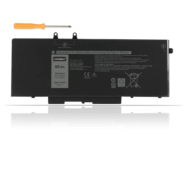 Alt view image 6 of 10 - 3HWPP Laptop Battery for Dell Latitude 5410 5501 5401 5411 5511 Precision 3541 3551, Inspiron 17 7500 7506 2-in-1 New Replacement Battery for 03HWPP 10X1J N2NLL 1VY7F 451-BCMN 68Wh 15.2V/4250mAh