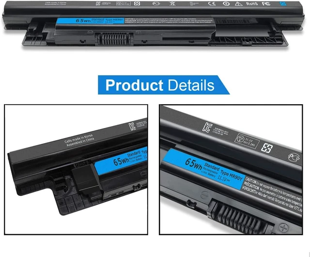 Alt view image 12 of 14 - 65WH Laptop Battery Compatible with Dell MR90Y Inspiron 17 5000 Series, 15-3521 15-3537 15-3543 15r-5521 15r-5537, 17-3737 17r-5737 17r-5727 14r-3437,Latitude14 3000 3540 Series XCMRD P40F
