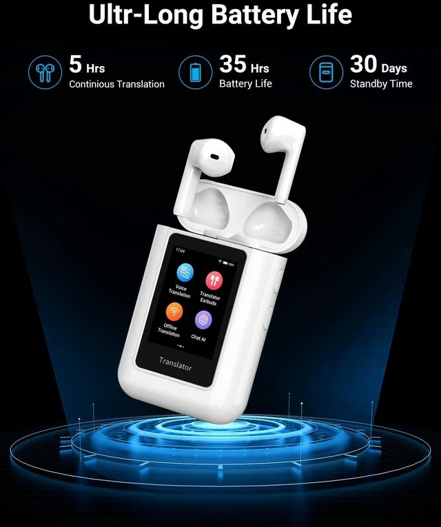 Alt view image 14 of 14 - XUPURTLK Language Translator Device, Translation Earbuds Real Time with 144 Languages, Translator Device with AI Translator Earbuds Support ChatGPT/Recording, Portable Language Translator No Need APP
