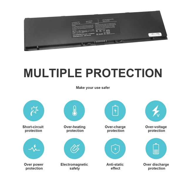 Alt view image 8 of 10 - E7440 E7450 3RNFD Laptop Battery for Dell Latitude 14 7000 E7440 E7450 E7420 7440 7450 PFXCR 34GKR F38HT G95J5 0G95J5 3RNFD G0G2M T19VW V8XN3 909H5 0909H5 5K1GW 451-BBFT 451-BBOG 451-BBFV E225846