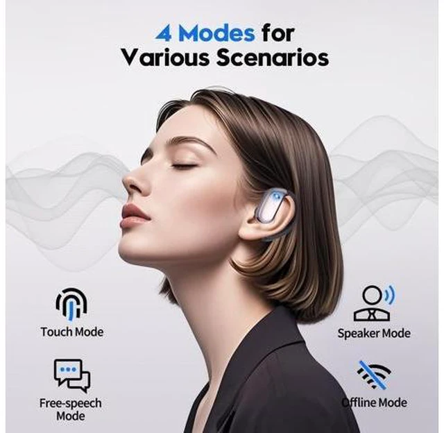 Alt view image 7 of 8 - Language Translation Earbuds, 3-in-1 Translator Earbuds & 144 Languages & Accents, Translator Device Translation Earbuds Real Time fit iOS & Android for Travel Business &Learning,M74-Milk White