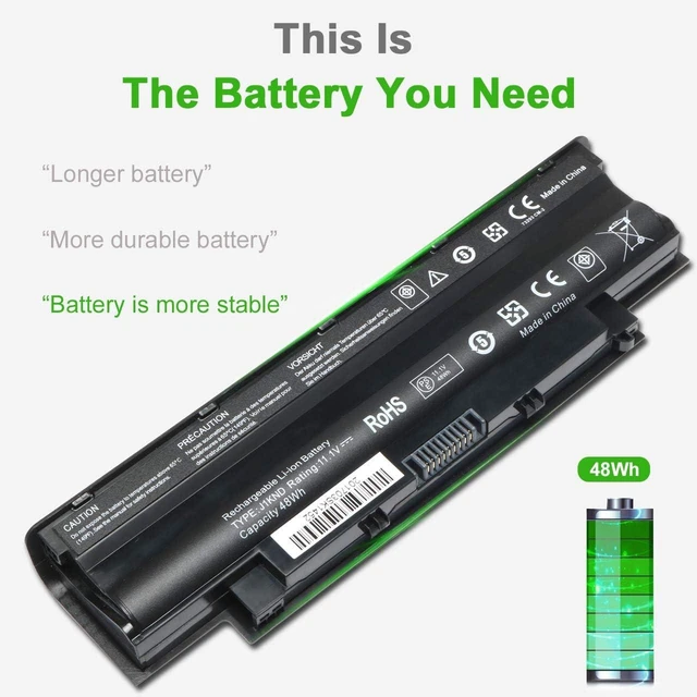 Alt view image 9 of 14 - Replacement J1KND Laptop Battery 11.1V 48Wh for Dell Inspiron N7010 N7110 N5010 N5110 N5030 N5040 N5050 3520 N4010 N4110 N4050 M5010 3420 M5030 M5040 M5110 Vostro 3550 3450 1440 3750 JlKND