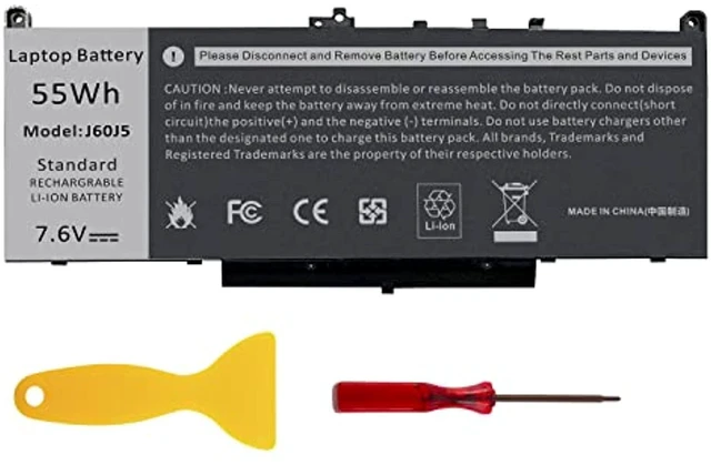 Alt view image 8 of 14 - Battery For Dell Latitude E7470 E7270 7470 7270 7.6V 55Wh Battery Type Mc34y 242Wd 1W2y2 J60j5