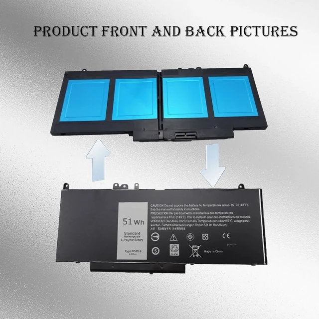 Alt view image 6 of 8 - G5M10 Laptop Battery for Dell Latitude E5450 E5550 Series 0WYJC2 8V5GX R9XM9 WYJC2 1KY05 451-BBLN 080-854-0066 TXF9M 7V69Y