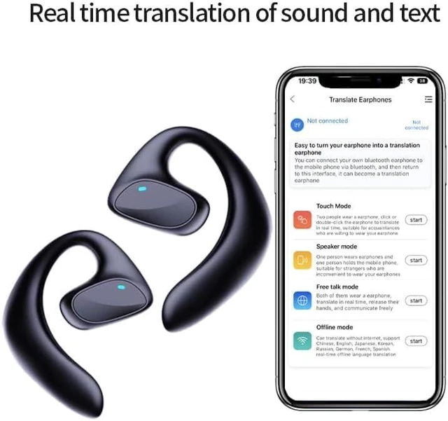 Alt view image 11 of 14 - Flegobey Translator Earbuds, Fleglobey Translation Earbuds, Openair Max Ai Headphones Translator, 3 in 1 Language Flegobey Translation Ear Buds Real Time Translation Device (Black)