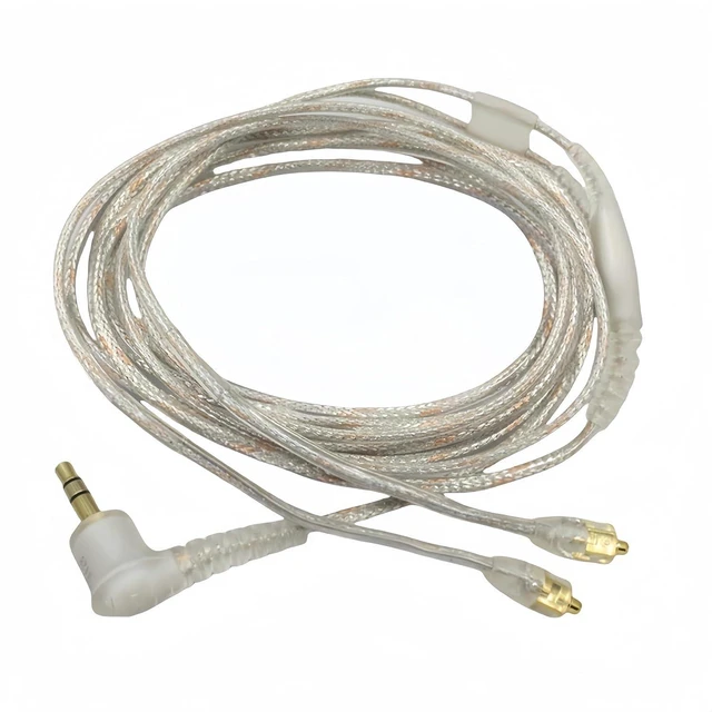 Alt view image 8 of 14 - Replacement EAC64CL 64 -Inch Detachable Earphone Cable for Shure SE215 SE315 SE425 SE535 and SE846 Earphones (Clear)