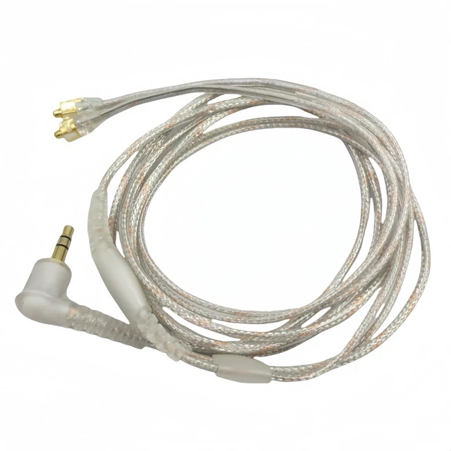 Alt view image 9 of 14 - Replacement EAC64CL 64 -Inch Detachable Earphone Cable for Shure SE215 SE315 SE425 SE535 and SE846 Earphones (Clear)