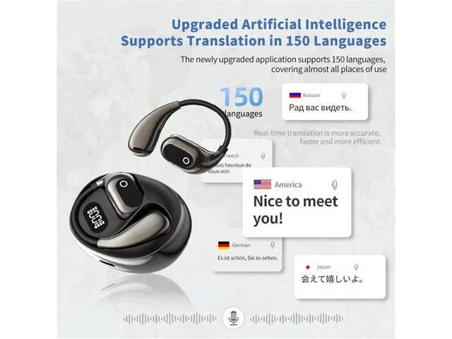 Alt view image 11 of 14 - Peachloft Translator, Peachloft Earbuds, Multi Language Translator Earbuds, Ear Buds That Translate Languages, Two Way Translator Ear Buds Device in Real Time for iOS & Android (Black)