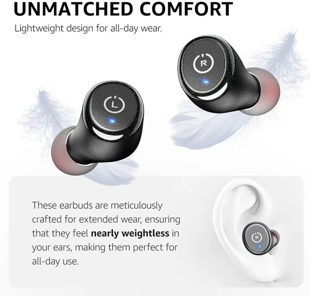 Alt view image 11 of 14 - T10 Wireless Earbuds Bluetooth 5.3 Headphones, App Customize EQ, Ergonomic Design, 55H Playtime, Wireless Charging Case, IPX8 Waterproof Sound in-Ear Headset, New Version