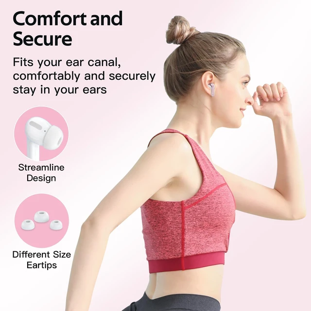 Alt view image 14 of 14 - Bluetooth Headphones True Wireless Earbuds 60H Playback LED Power Display Earphones with Wireless Charging Case IPX5 Waterproof in-Ear Ear buds with Mic for TV Smart Phone Laptop Computer Sports