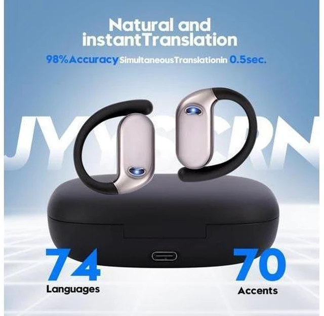 Alt view image 6 of 8 - Language Translation Earbuds, 3-in-1 Translator Earbuds & 144 Languages & Accents, Translator Device Translation Earbuds Real Time fit iOS & Android for Travel Business &Learning,M74-Milk White