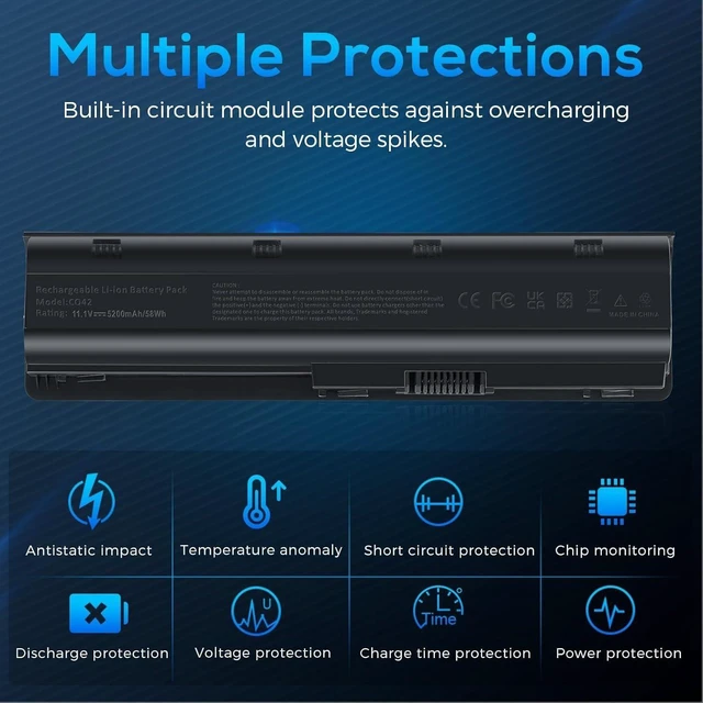 Alt view image 11 of 14 - TREE.NB AC Doctor INC 593553-001 MU06 Laptop Battery for HP CQ32 CQ42 CQ43 CQ56 CQ56Z CQ57 CQ62 CQ62Z CQ72 CQ630 Notebook PC