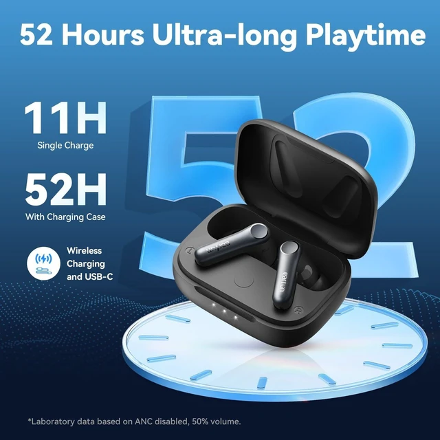 Alt view image 13 of 14 - Air Pro 4 Adaptive Hybrid Noise Canceling Wireless Earbuds, Qualcomm Snapdragon Sound, aptX Lossless, 6 Mics AI CVC 8.0 Call, LDAC Hi-Res Audio, 52H Playtime, Bluetooth 5.4, in-Ear Detection