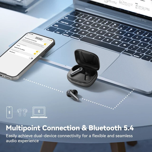 Alt view image 14 of 14 - Air Pro 4 Adaptive Hybrid Noise Canceling Wireless Earbuds, Qualcomm Snapdragon Sound, aptX Lossless, 6 Mics AI CVC 8.0 Call, LDAC Hi-Res Audio, 52H Playtime, Bluetooth 5.4, in-Ear Detection