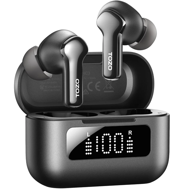 Alt view image 8 of 14 - Hybrid Active Noise Cancelling Wireless Earbuds with 6 Mics AI Clear Call Ear Buds 68H Playtime with LED Display 32 Preset EQs via APP Bluetooth 5.3 IPX8 Waterproof in Ear Headphones